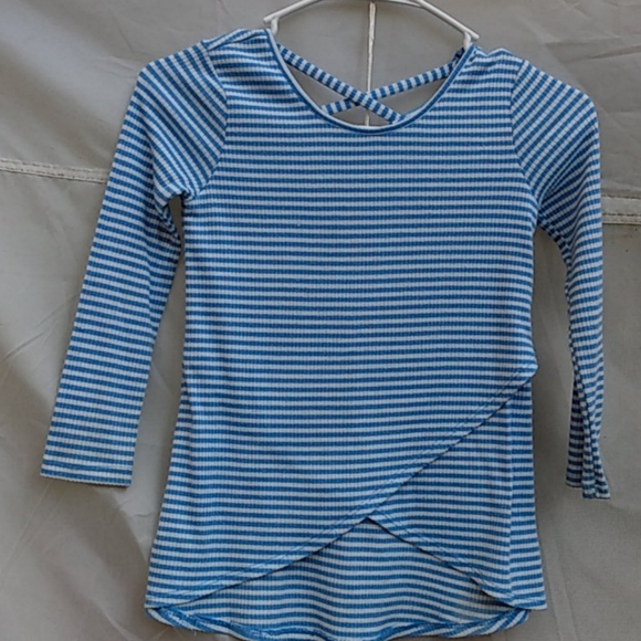 Girls blue/white stripe blouse - Picture 6 of 6